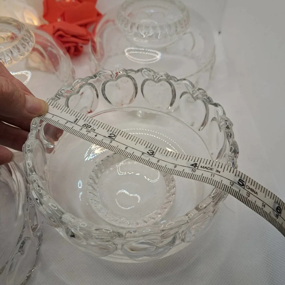 Tiffany & Co SET OF 4 Apple Motif - Scalloped Edge HEAVY crystal Beauties!